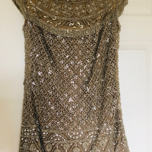 Tops - Glamorous vintage intricately beaded top, custom made in England 1970s